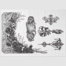 Papel de descomposición de varios motivos en blanc