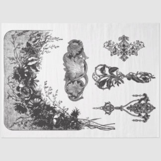 Papel de descomposición de varios motivos en blanc