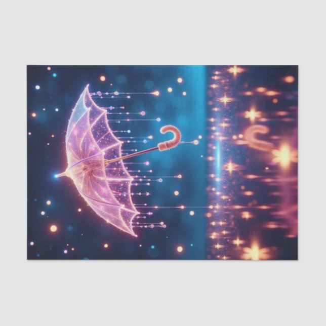 Papel de descomposición del paraguas rosado brilla (Anverso)