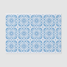 Papel de descomposición del patrón azul y blanco