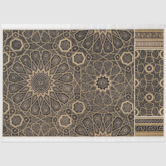 Papel de descomposición del patrón negro y oro (Anverso)