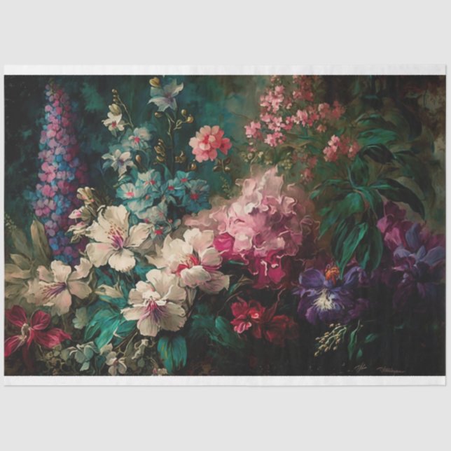 Papel de descomposición y artesanía de flores (Anverso)