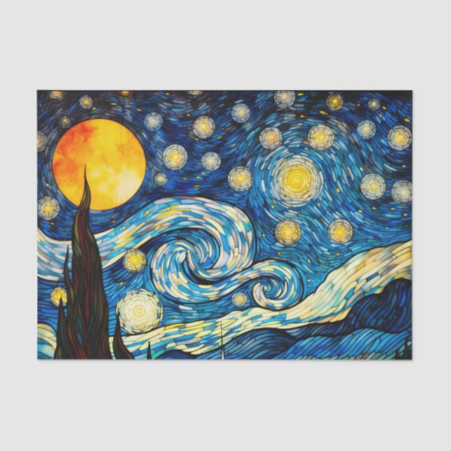 Papel de desconchado de vintage de Starry Nights (Anverso)