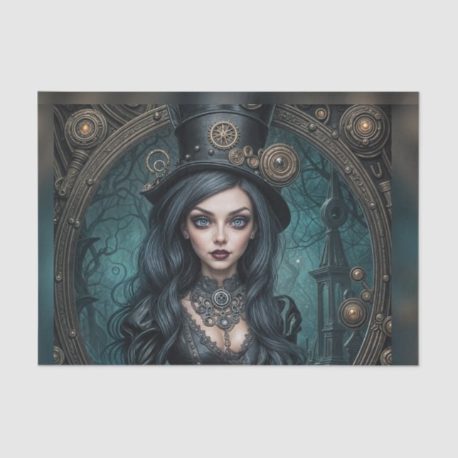 Papel de desconfianza de la diosa del Gótico Steam (Anverso)