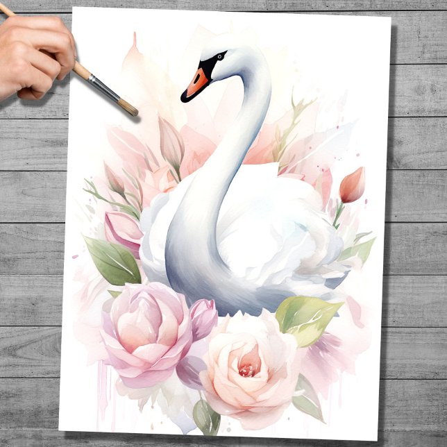 Papel de desconfianza de Shabby Chic Swan 2 (Subido por el creador)