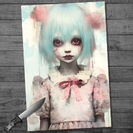 Papel de desconfianza de Spooky chica 7