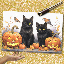 Papel de desconfianza para gatos de Halloween 4