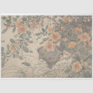 Papel de deshielo de muebles con escritura floral