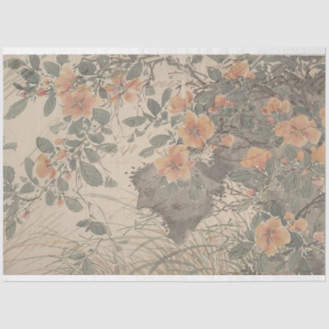 Papel de deshielo de muebles con escritura floral (Anverso)