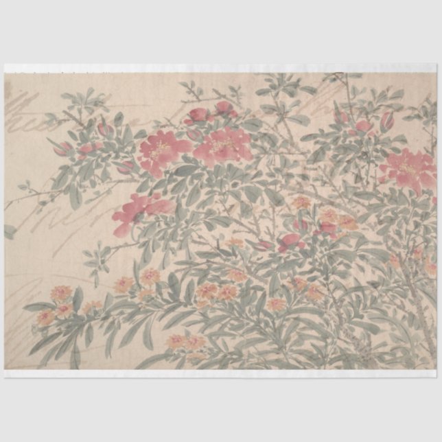 Papel de deshielo de muebles con escritura floral (Anverso)