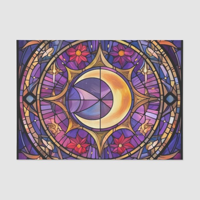 Papel de deshielo de vidrio manchado de media luna (Anverso)