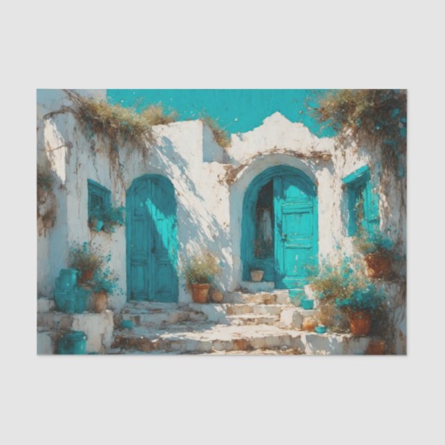 Papel de deshielo para vacaciones Sunny Santorini (Anverso)