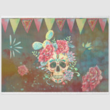 Papel de desmoronamiento de Sugar Skull Dia De Los