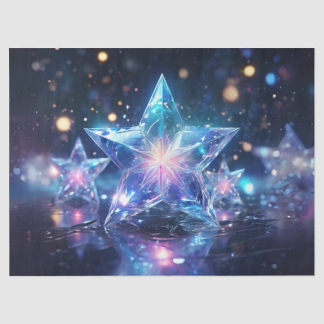 Papel de dibujo de estrellas de Navidades transpar (Anverso)