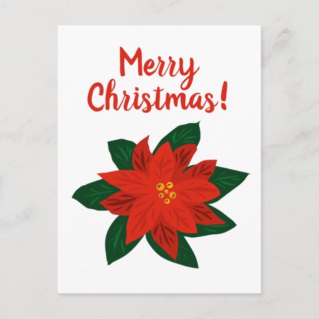 Papel de dibujo de poinsettia roja Feliz Navidad (Anverso)