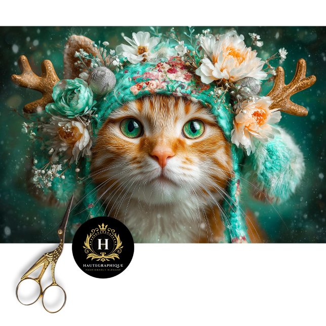 Papel de dibujo floral para gato de invierno Antle (Subido por el creador)