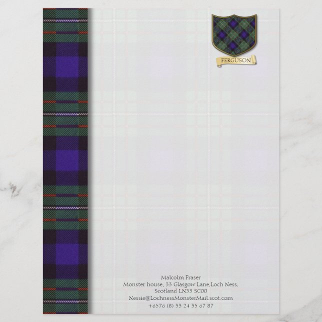 Papel de diseño de tartán de Ferguson (Anverso)