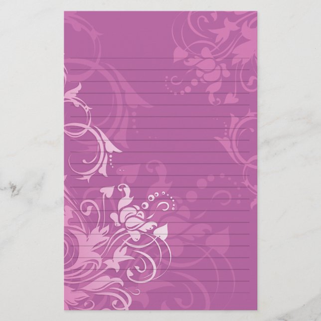papel de diseño floral de giro rosado de bonito (Anverso)
