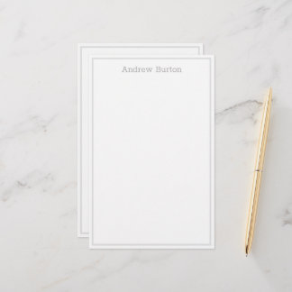 Papel de edición personalizado simple | Blanco gri