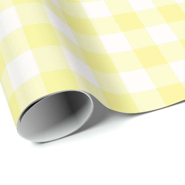 Papel de embalaje amarillo y blanco de la guinga (Esquina del rollo)
