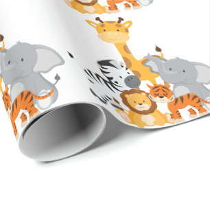 Papel de embalaje animal del bebé lindo de la