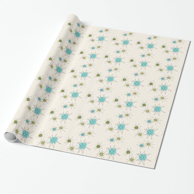 Papel de embalaje atómico icónico de Starbursts (Desenrollado)