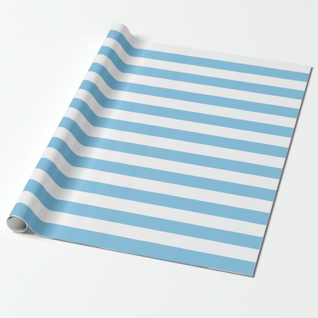 Papel de embalaje azul claro y blanco grande de (Desenrollado)