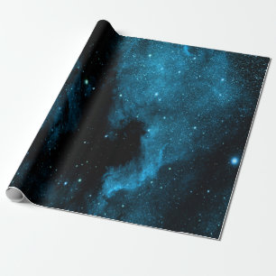 Papel de embalaje azul de la galaxia