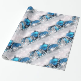 Papel de embalaje azul y de plata del navidad