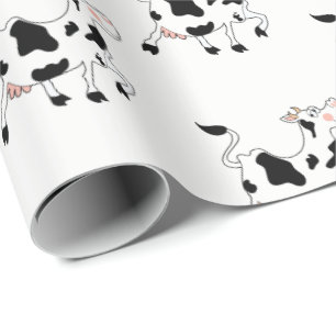 Papel de embalaje blanco y negro de la vaca