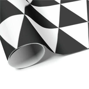 Papel de embalaje blanco y negro de los triángulos