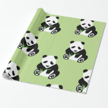 Papel de embalaje brillante del oso de panda