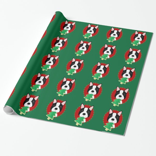 Papel de embalaje caprichoso del navidad de Boston (Desenrollado)