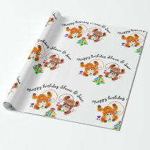Papel de embalaje cariñoso del cumpleaños de los