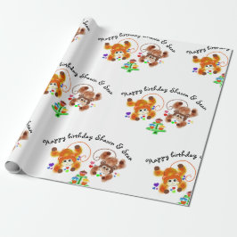 Papel de embalaje cariñoso del cumpleaños de los