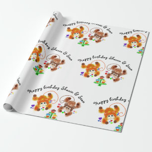 Papel de embalaje cariñoso del cumpleaños de los