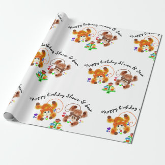 Papel de embalaje cariñoso del cumpleaños de los