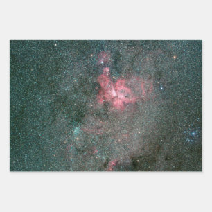 Papel de embalaje celeste - 3 hojas, 3 diseños