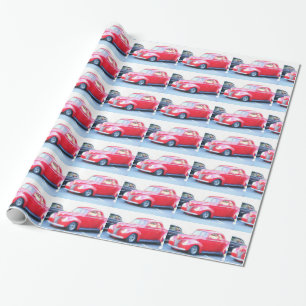 Papel de embalaje clásico rojo del coche