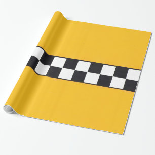 Papel de embalaje con el taxi amarillo