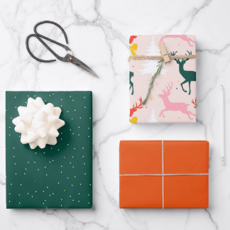 papel de embalaje con reno de Navidades