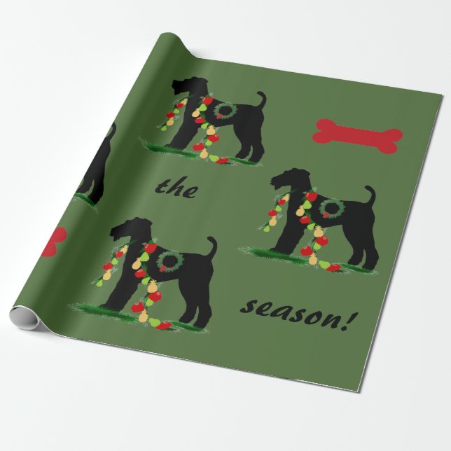 Papel de embalaje de Airedale Terrier (Desenrollado)