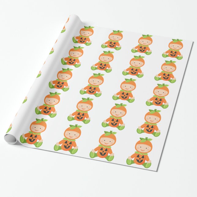 Papel de embalaje de Baby Shower de la calabaza (Desenrollado)