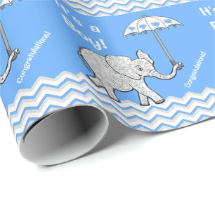 Papel de embalaje de Baby Shower del elefante del