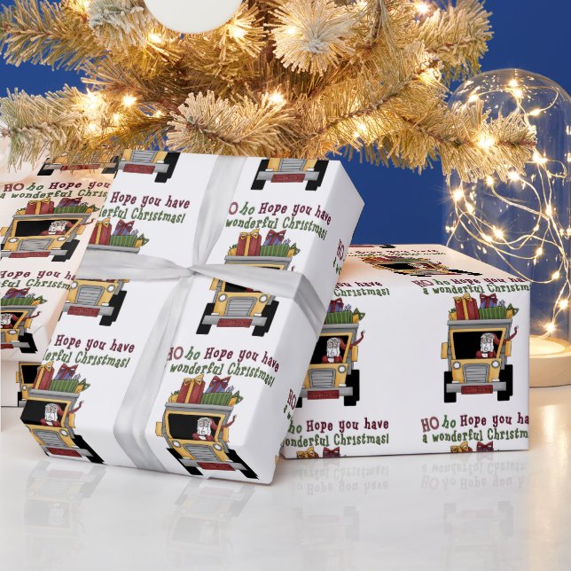 Papel de embalaje de Dump Truck Santa Holiday (Vacaciones)
