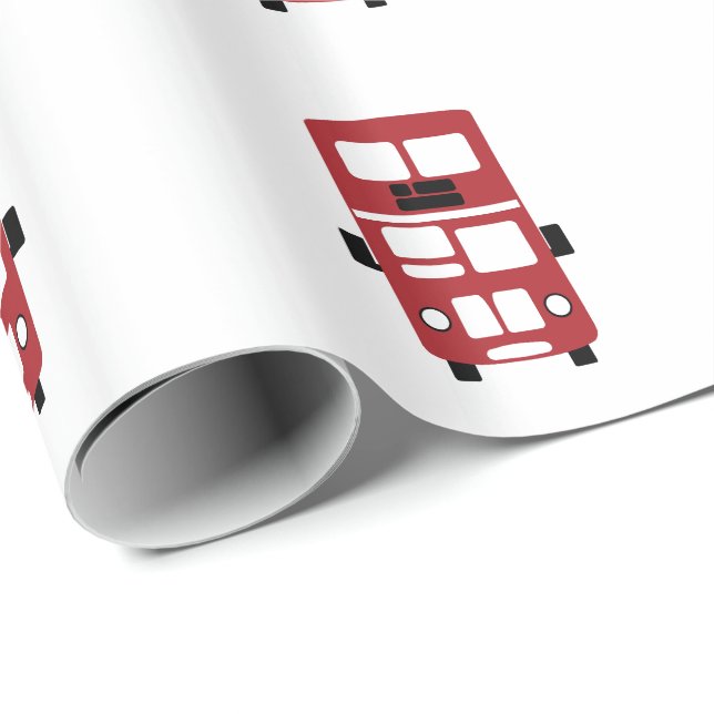 Papel de embalaje de encargo del autobús rojo del (Esquina del rollo)