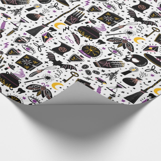 Papel de embalaje de Halloween de la magia negra (Esquina)