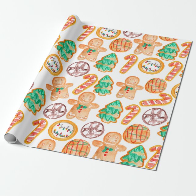 Papel de embalaje de la galleta del navidad del (Desenrollado)