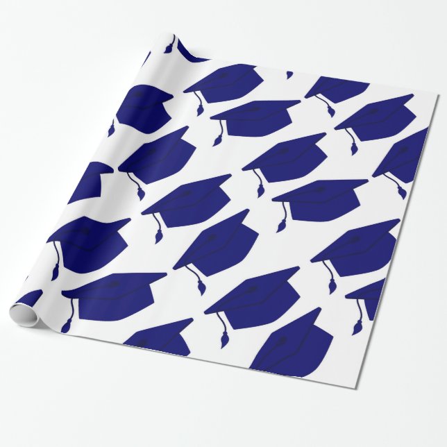 PAPEL DE EMBALAJE DE LA GRADUACIÓN DEL AZUL REAL Y (Desenrollado)