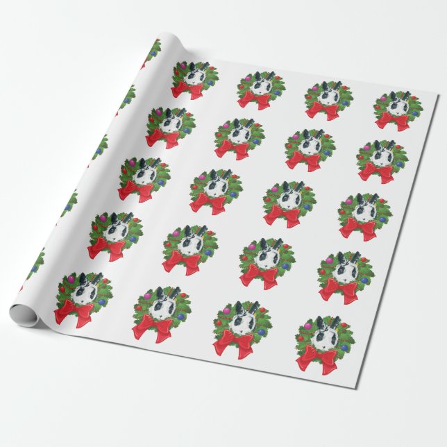 Papel de embalaje de la guirnalda del navidad de (Desenrollado)
